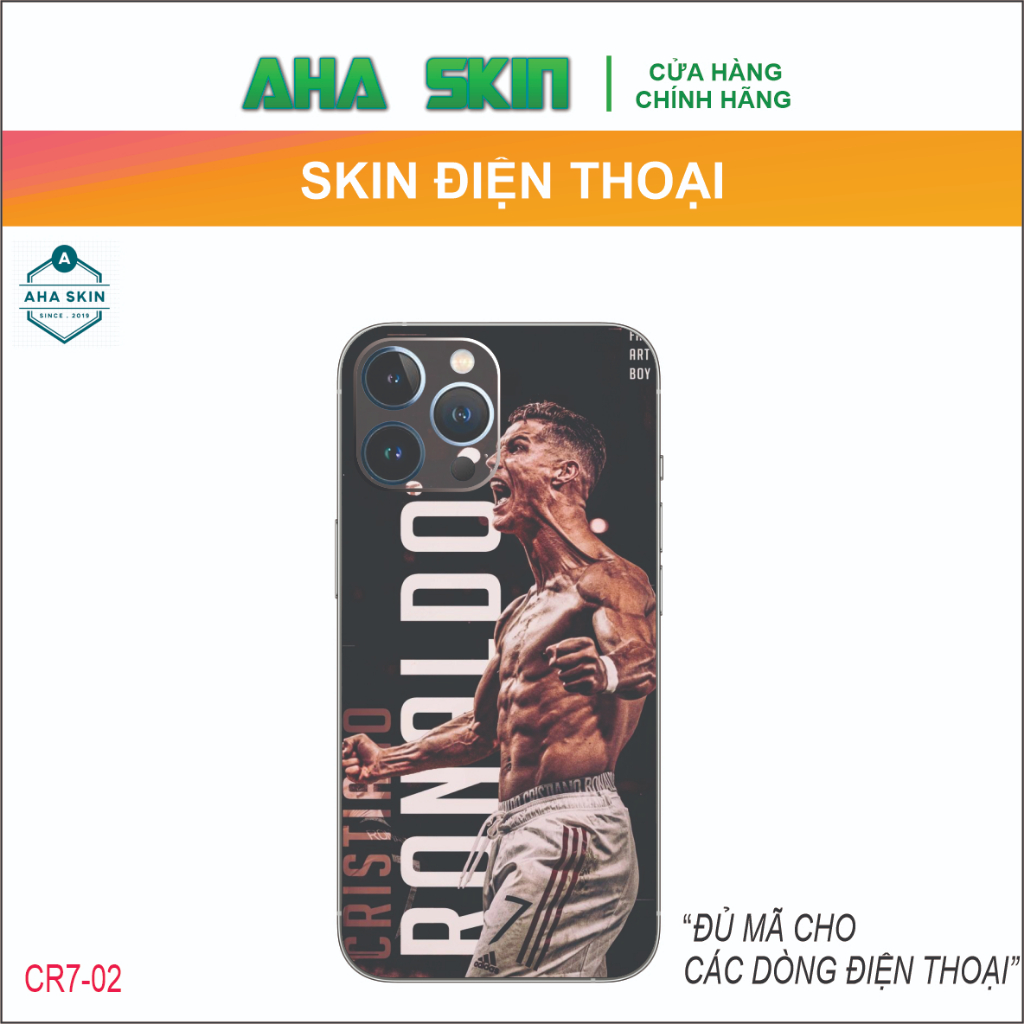 สติ๊กเกอร์โทรศัพท์พิมพ์ลาย CR7 Skin for ip7plus/Xsmax/11/12/13/14/15promax (รุ่นอื่นๆ) (CR7-02)
