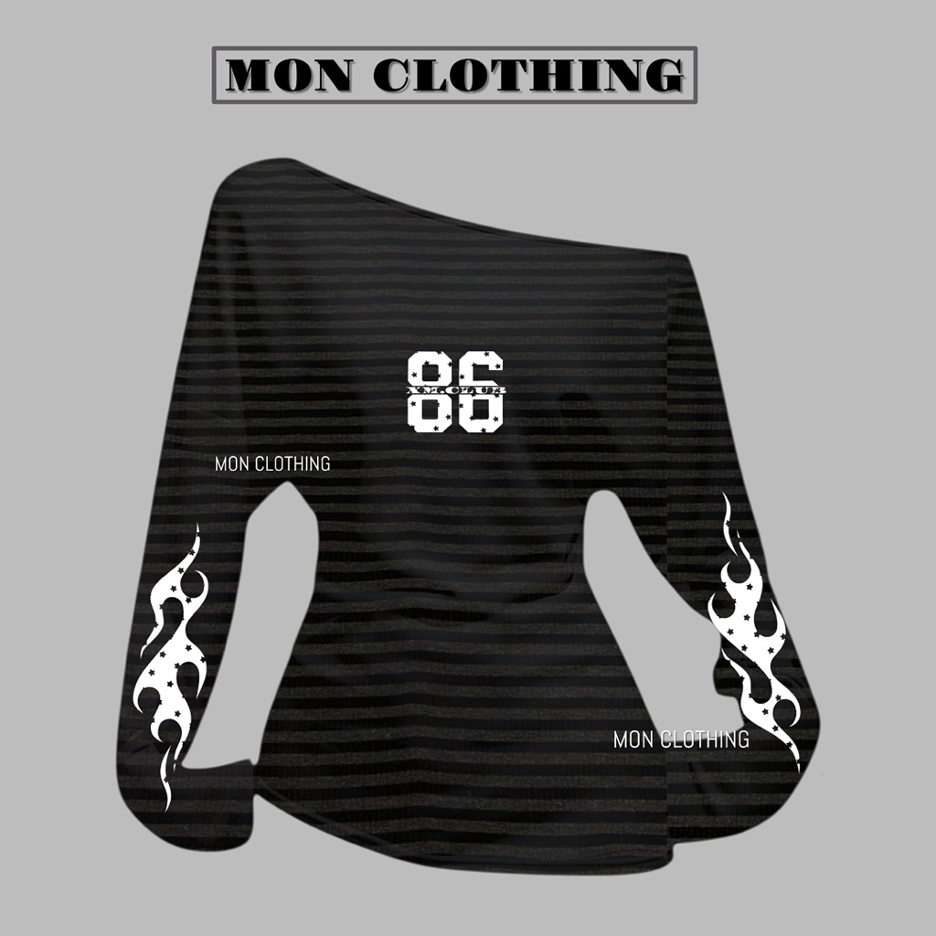Y2K GREY STRIPED LONG SLEEVES - BY MON CLOTHING