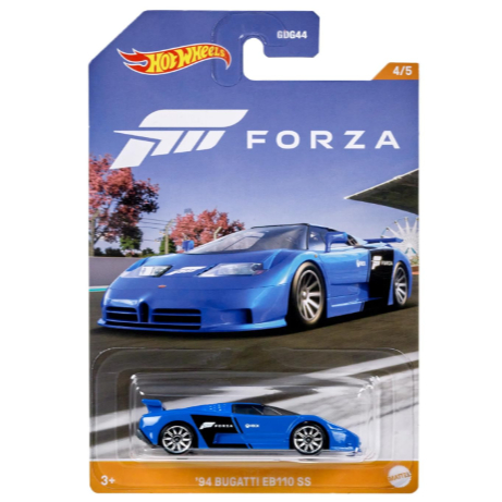 ของแท้ 1:64 รถโมเดลสเกล Hot Wheels Forza 94 Bugatti EB110 SS สีน้ําเงิน