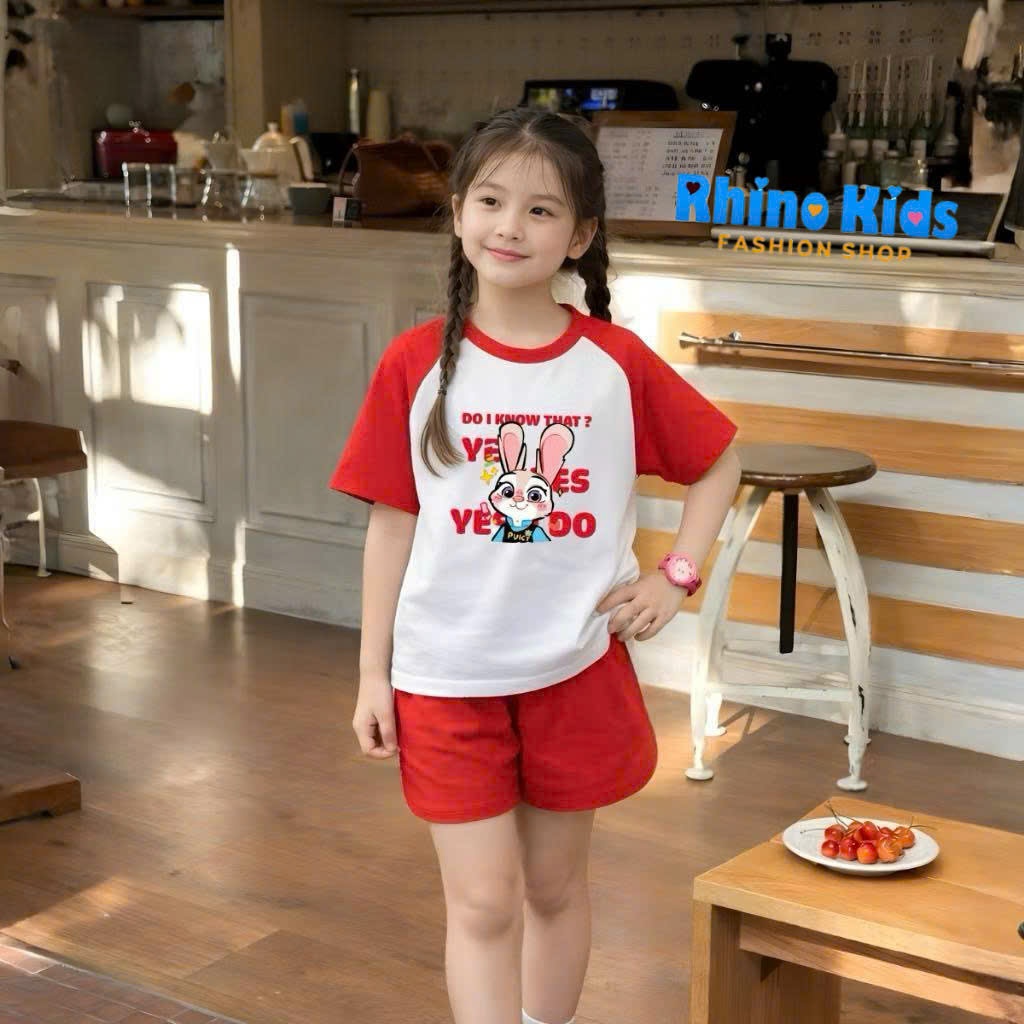 RHINO KIDS FASHION SHOP _ ชุดเด็กผู้หญิงผ้าฝ้าย 4 ทิศทาง ผลิตในเวียดนาม - DS413