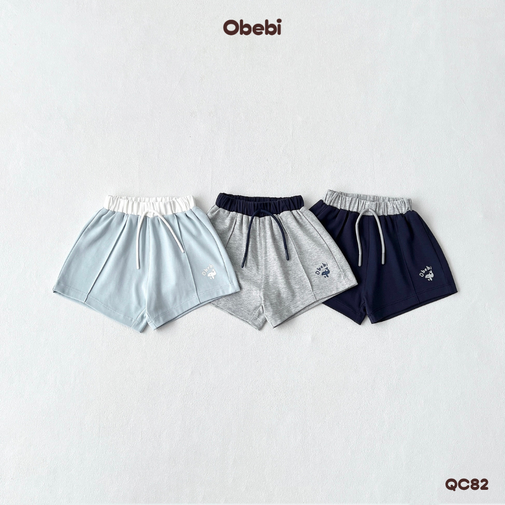 Obebi Summer Fun Dolphin พิมพ์กางเกงขาสั้นผ้าฝ้ายสําหรับเด็กชายและเด็กหญิงตั้งแต่ 8-22KG QC82