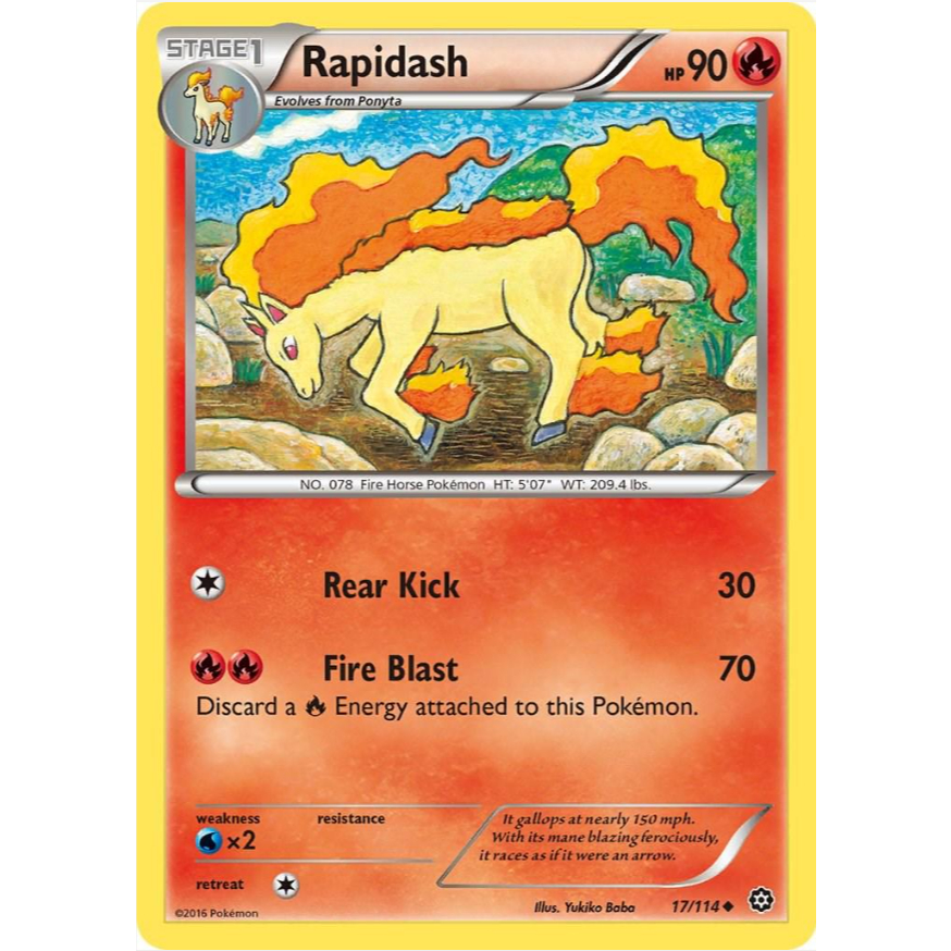 [การ์ดโปเกมอน TCG] Rapidash - 17/114 - Uncommon