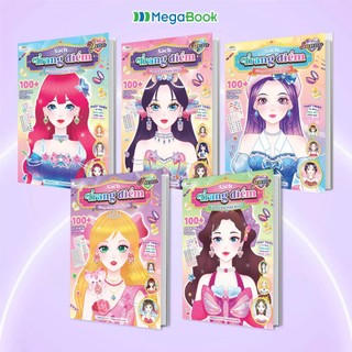 Sách Combo trang điểm công chúa Hàn Quốc Myra, Yuna, Jenny, Hana, Sunny (5 cuốn) (Tô màu và bóc dán hơn 500+ stickers)