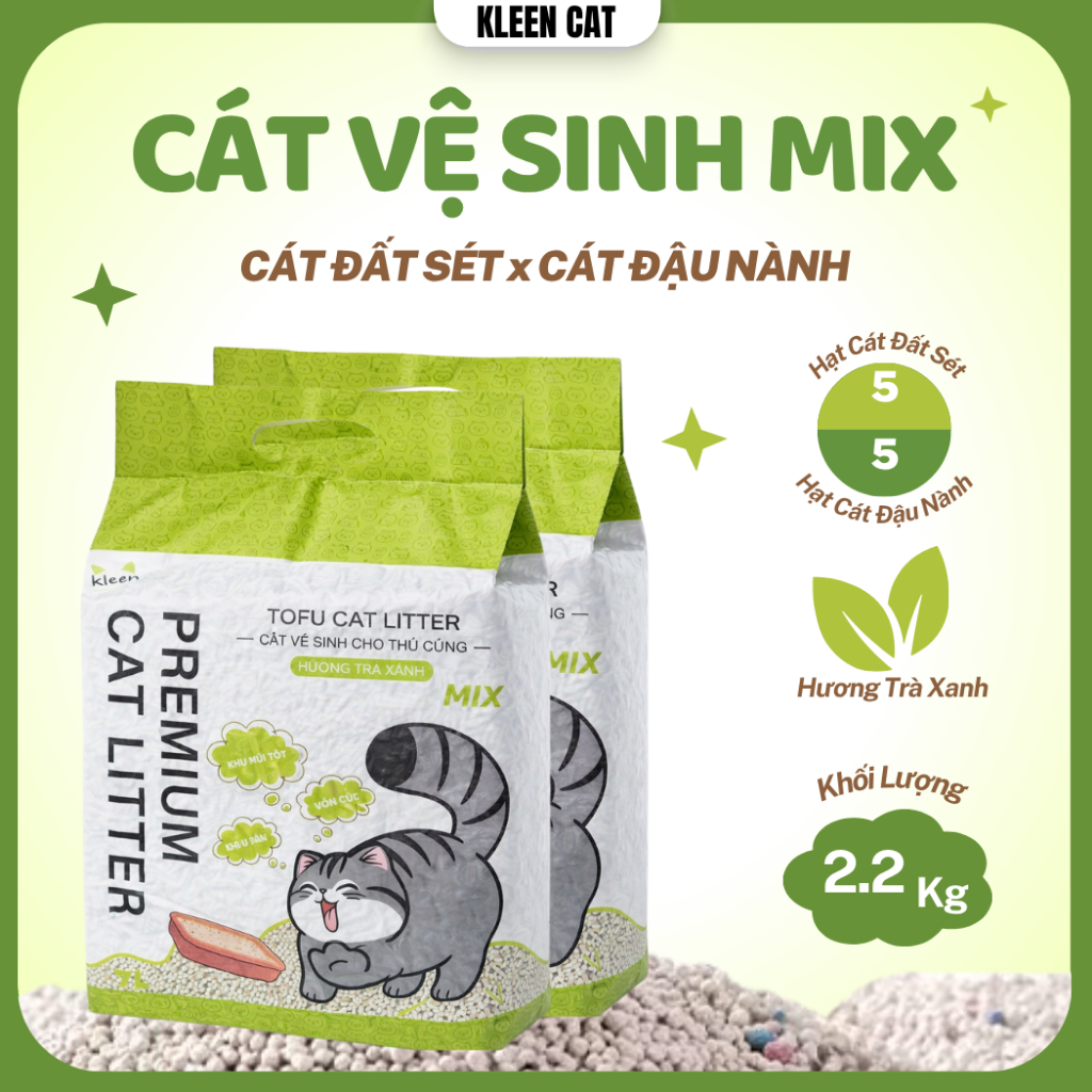 [MIX] Kleen Cat Soy Cat Cat ผสมดิน ทรายแมวเต้าหู้ผสมสําเร็จราคาประหยัด คล่องตัวดี - CM43