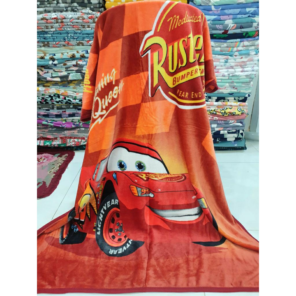 พร้อมวิดีโอ*ผ้าห่มขนสัตว์ Disney Cute Macqueen Car
