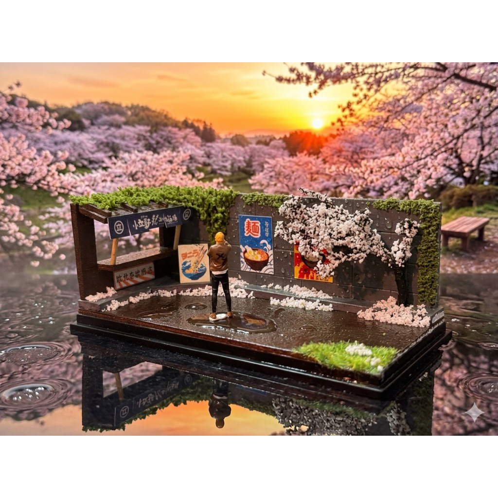 [ Ramen Noodles ] กล่อง Diorama mica สําหรับรถยนต์ฮอทวีลขนาดกะทัดรัดสําหรับศึกษาและโต๊ะทํางาน (ไม่รว