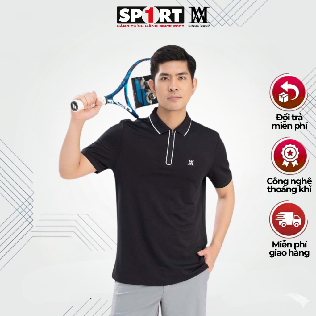 เช้า กีฬา1 เสื้อโปโลผู้ชายคอปก ดูดซับ ยืด 4 ทาง ต่อต้านริ้วรอย ระงับกลิ่นกาย ทรงตรง MP25118