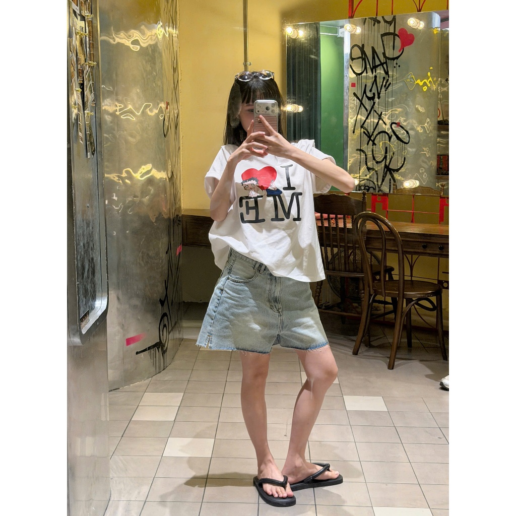 INSOLITE I Love Me Betty Boxy เสื้อยืด, เสื้อยืดหลวม Unisex ผ้าฝ้าย 100%