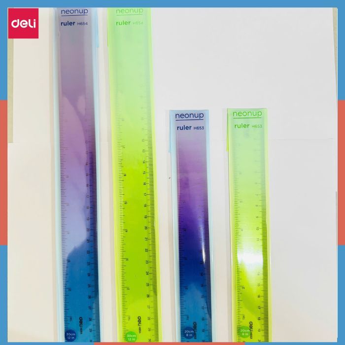 Deli H635, H654 ไม้บรรทัดออโรร่า 20ซม. ยาว 30ซม.