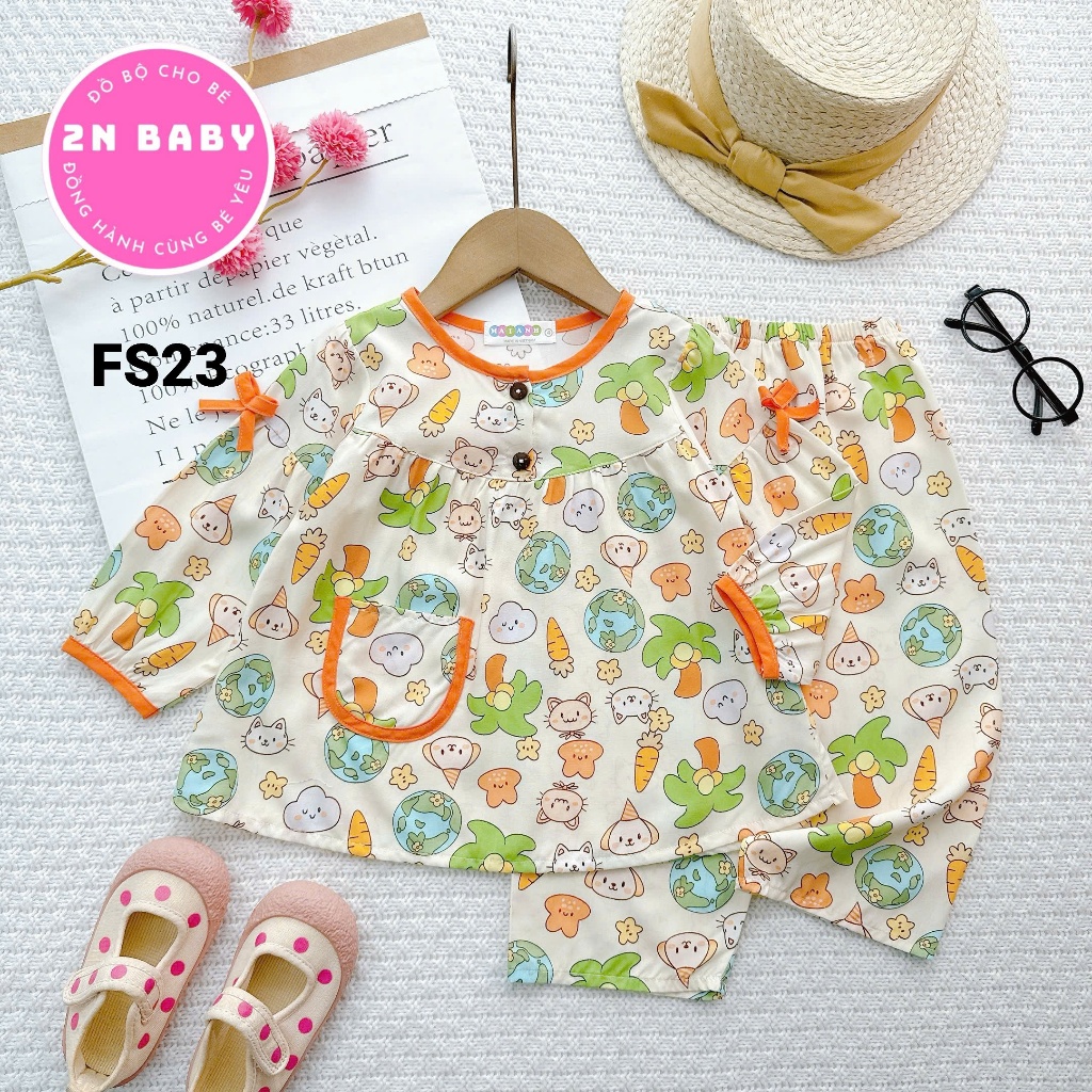 เสื้อยืดลินินแขนยาวเด็กผู้หญิงแขนโบว์ 9กก. - 42กก