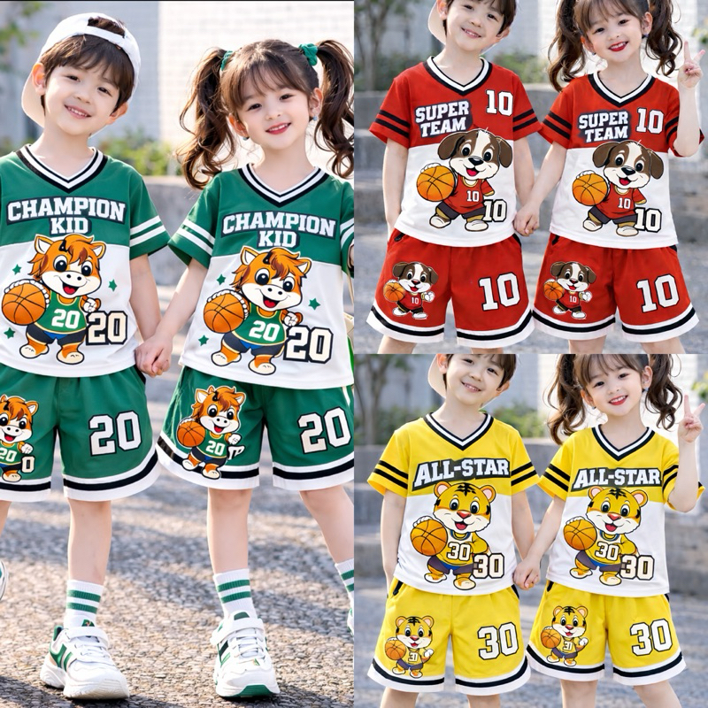 (ไม่มีกระเป๋า)COMBO 3 BASKETBALL SETS สําหรับเด็กชายและเด็กหญิงทําจากยางยืดเย็นไทย ขนาดตั้งแต่ 7-45k