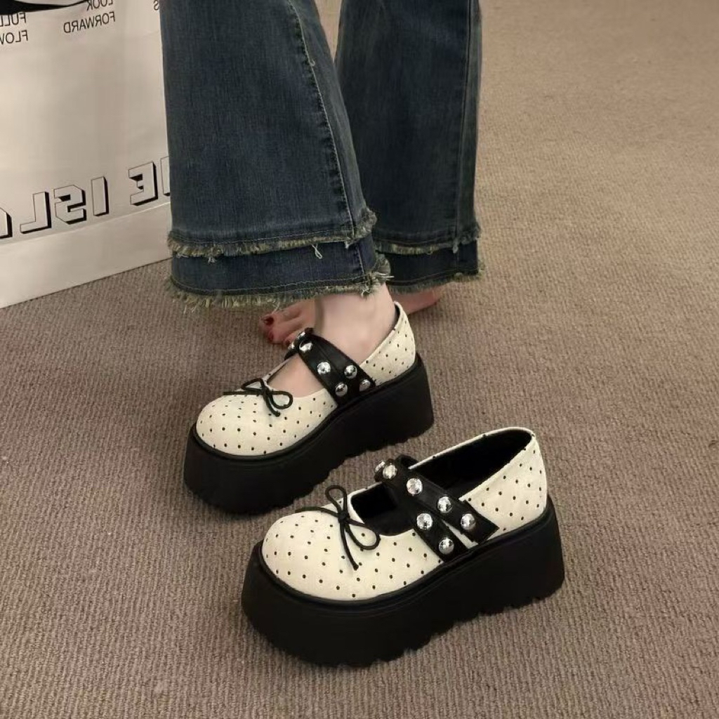 Maryjane Wedge Sole Shoes with Stone Embellishments QC (Type 1)