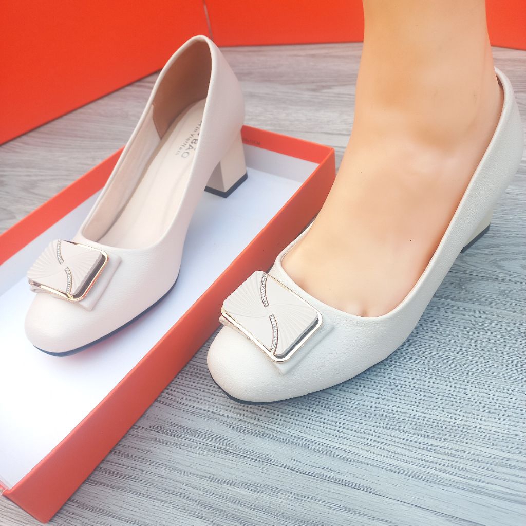 SQUARE TOE SPIRAL LOCK HIGH HEELS 5P SIZE 35_42