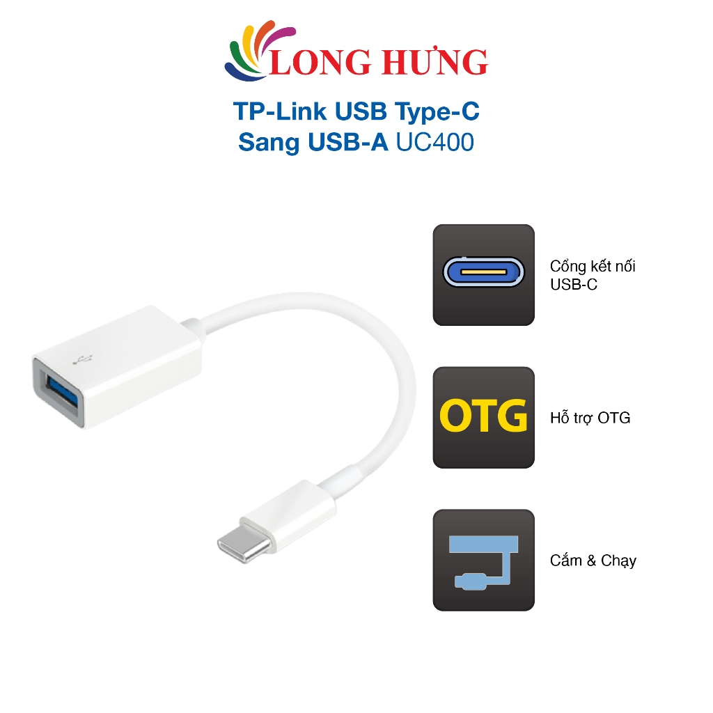 พอร์ตแปลง TP-Link USB Type-C เป็น USB-A UC400 - สินค้าของแท้