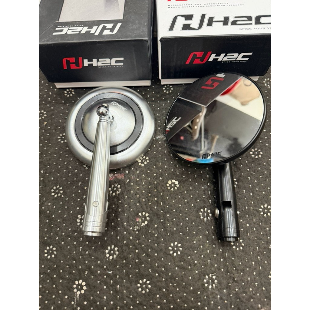 กระจกมองข้าง H2C E2 Round 2line (อลูมิเนียม CNC เต็ม) (กระจกขาวใหญ่) (มาตรฐาน)
