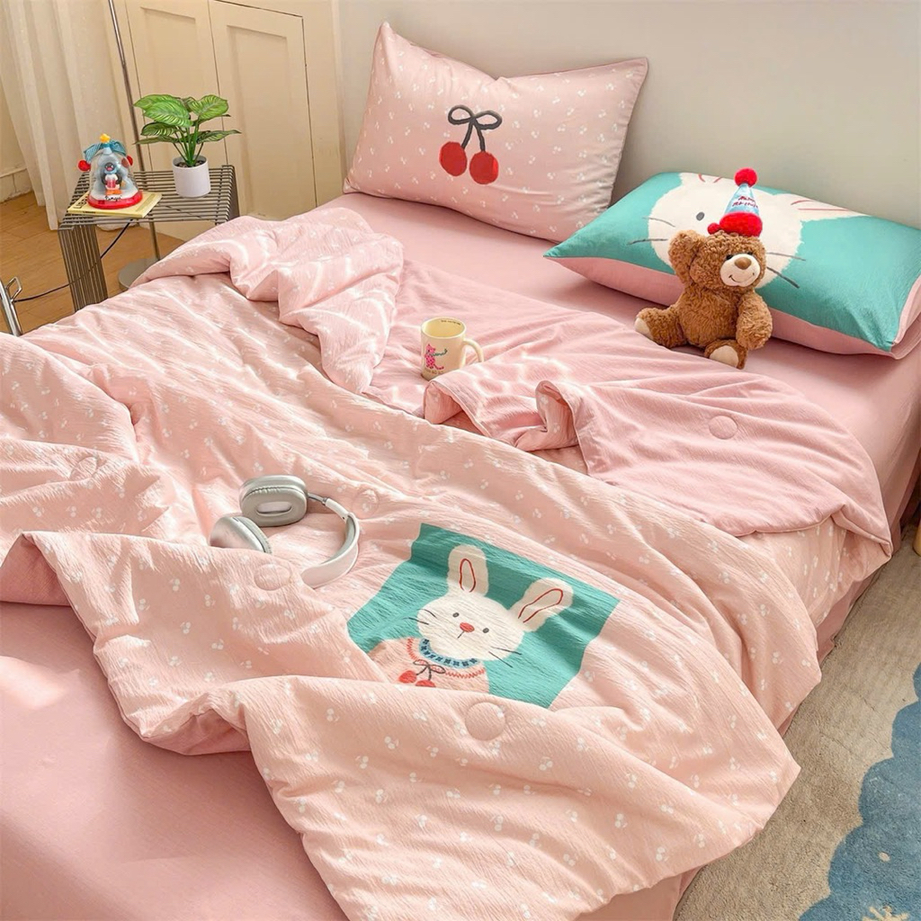 ผ้าห่มผ้านวม Soybean Fiber จานสีร้อนน่ารักมีจําหน่ายที่ SamSam