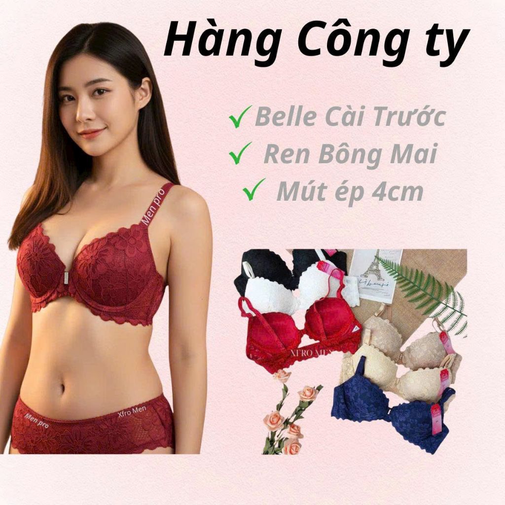 เสื้อชั้นในสตรีพร้อมโฟมบุนวมหนา 3 ซม. และยกลูกไม้แอปริคอทคุณภาพสูง - My Loan 42