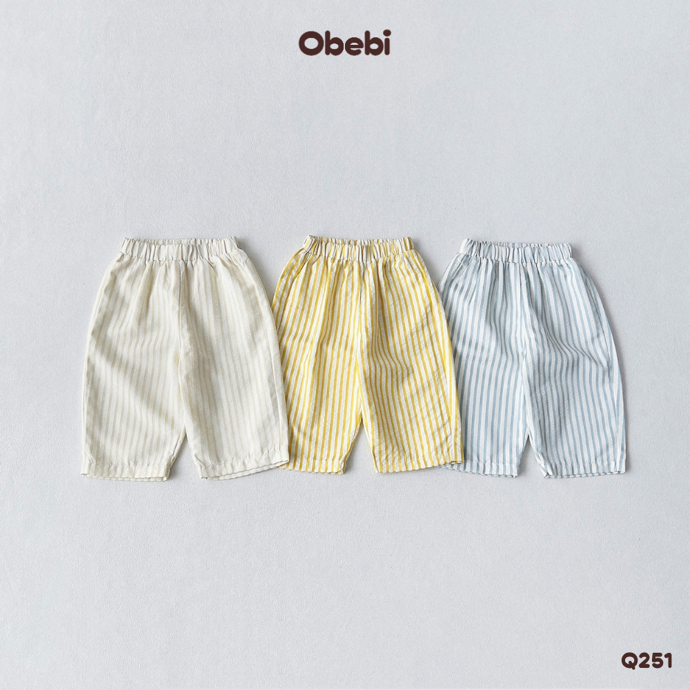 Obebi กางเกงลายสก๊อตตรงสําหรับเด็กฤดูร้อนสําหรับเด็กชายและเด็กหญิงตั้งแต่ 8-22KG Q251