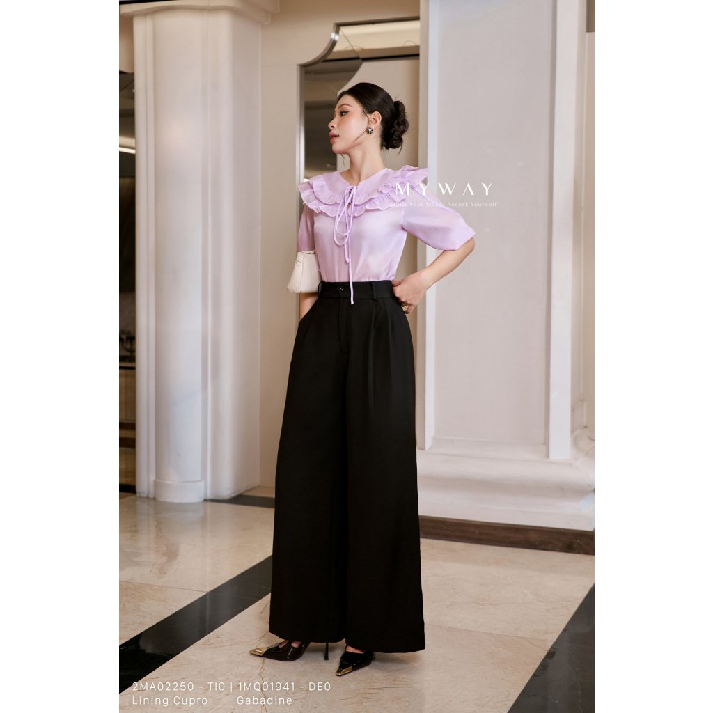 เสื้อเชิ้ตผู้หญิง MY WAY ทรงหลวม คอปก sylized 2MA02250