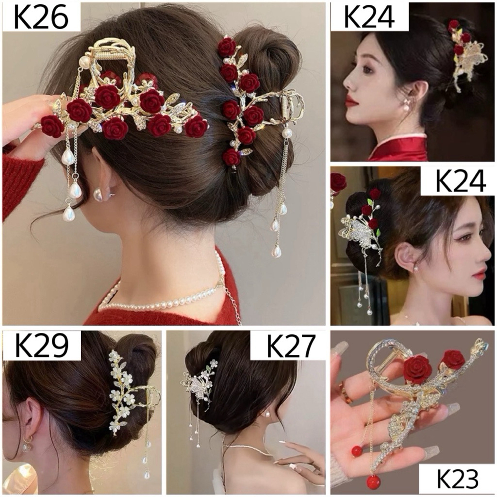 DB KT2 กิ๊บติดผมโลหะขนาดใหญ่ที่เป็นของแข็ง 2026 พร้อมเครื่องประดับแฟชั่นหิน