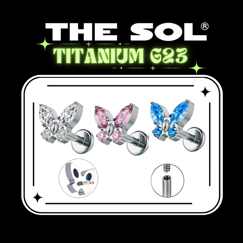 [1 ชิ้น] TITANIUM G23 ต่างหู Phalaenopsis สี thesolvn