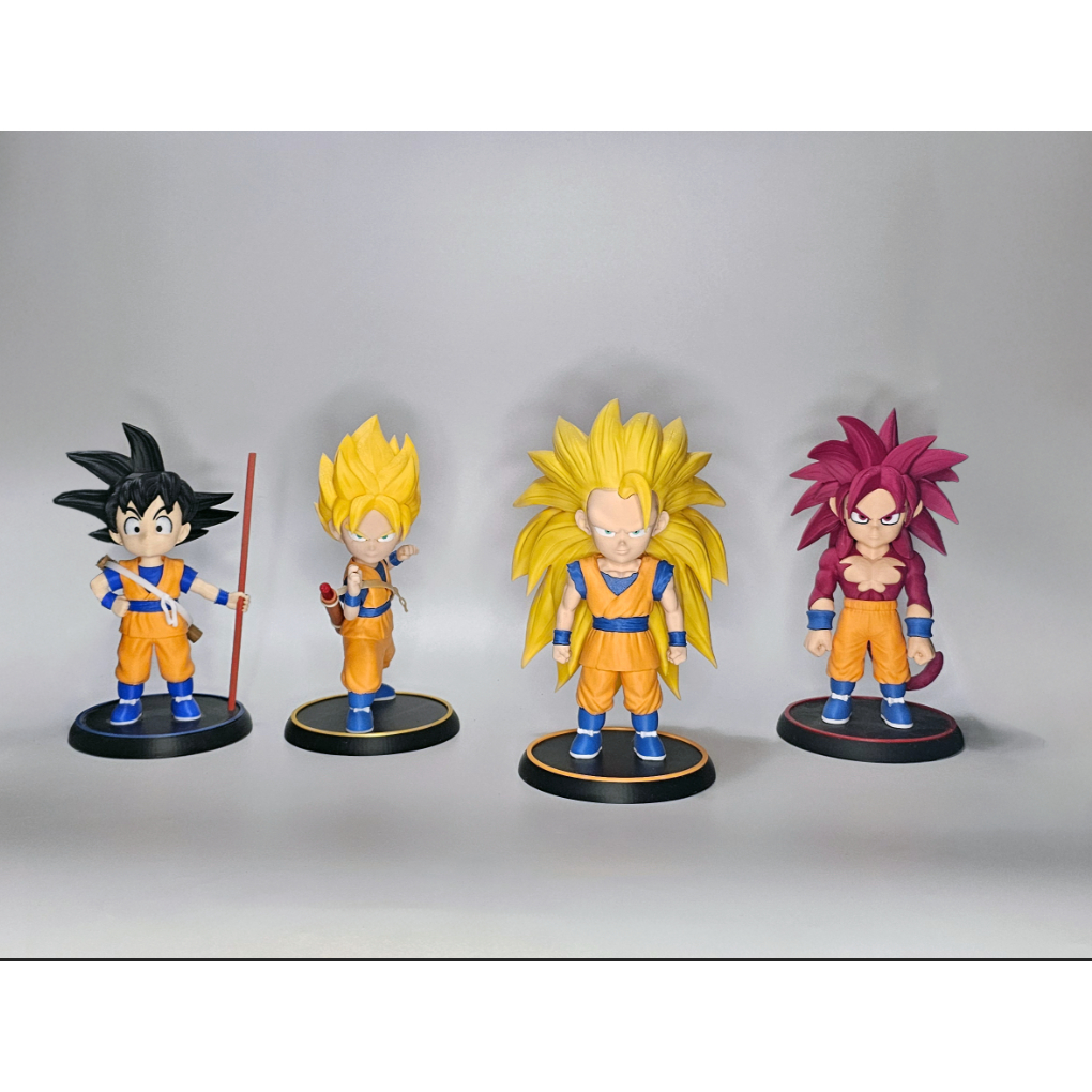 โมเดล Full Son Goku Daima - Goku ปกติ, SSJ1, SSJ3, SSJ4 - Dragoball 7 Dragon Balls - 19-20cm