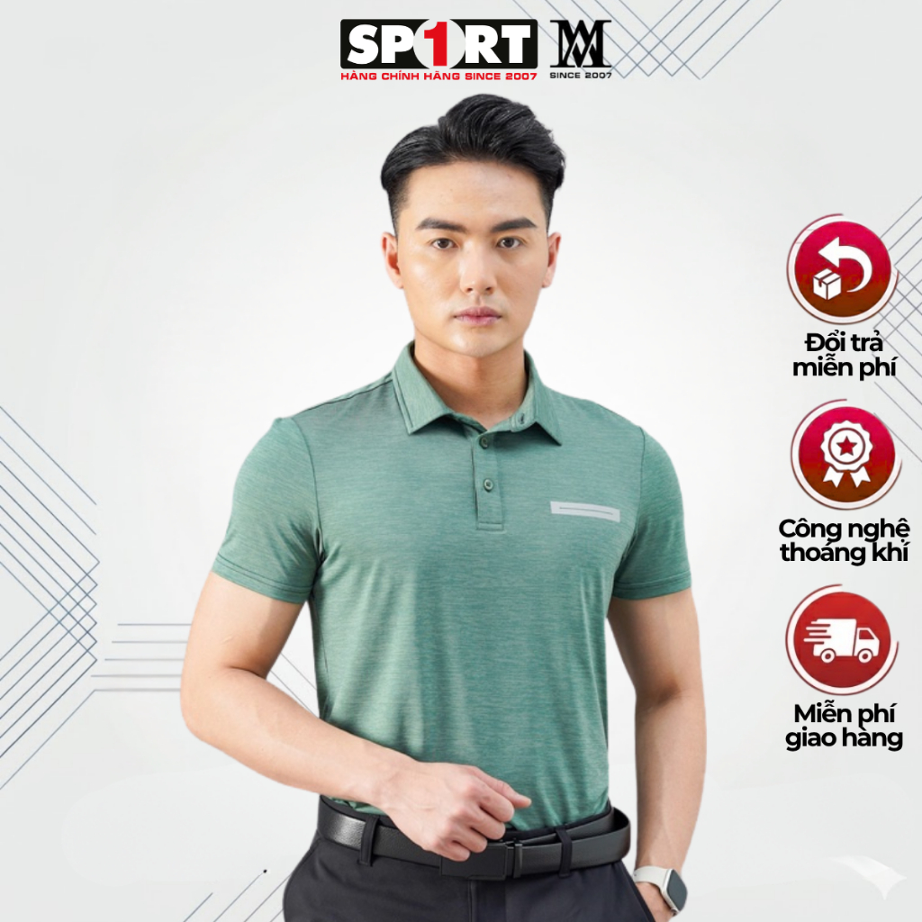 AM Sport1 เสื้อยืดโปโลผู้ชาย Premium Non-fading Breathable เสื้อเชิ้ตผู้ชายคอปกหรูหรา PLM231