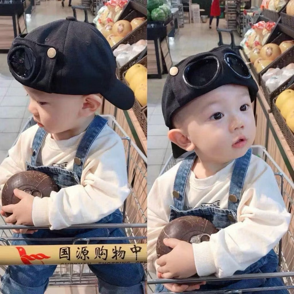 หมวก PILOT BOY พร้อมกระจกสําหรับ CHILDREN 3-7 ปี OLD