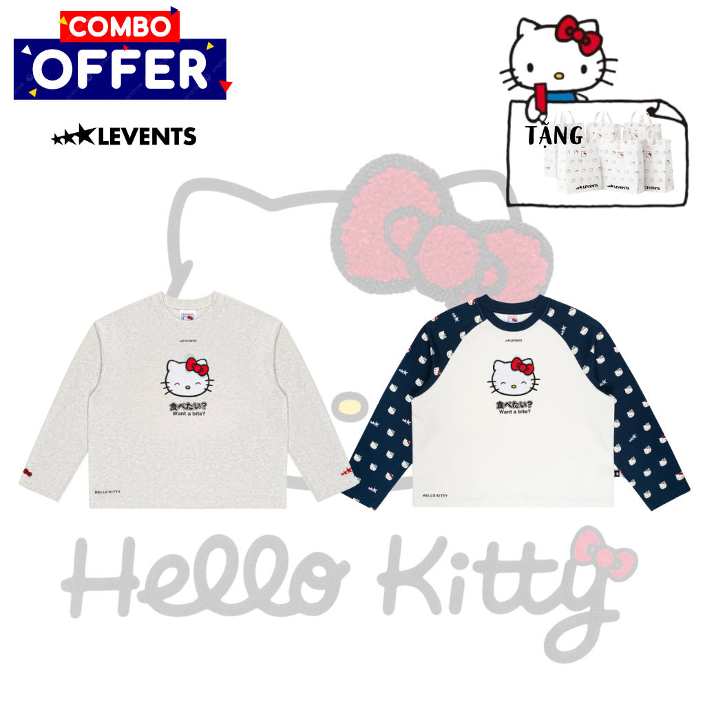 Levents x Hello Kitty | Joy Icon Heavyweight Raglan Long Sleeve x Joy Icon Long Sleeve (แถมถุงกระดาษ