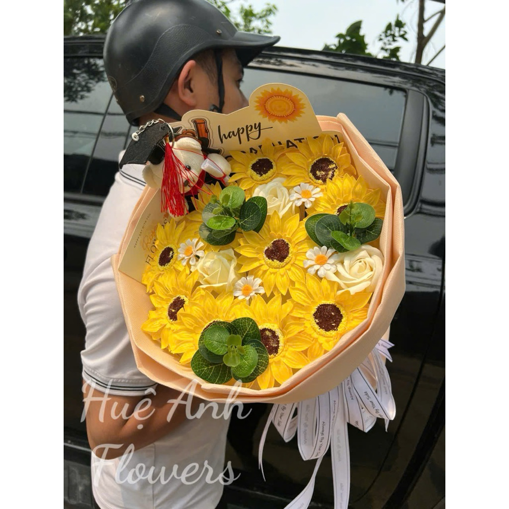 GRADUATION WAX FLOWER BOUQUET CODE B88 TEDDY BEAR 13CM 2 สี ขาว น้ําตาล ร้านค้าพร้อมร้านอาหาร HAPPY 