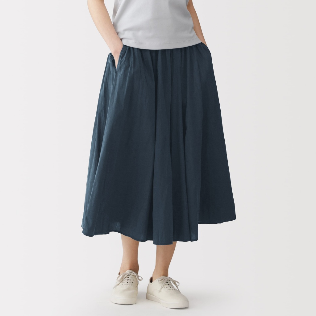 [26SS] MUJI กางเกงผ้าเครปกระโปรง