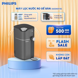 [HÀNG CHÍNH HÃNG] Máy lọc nước RO để bàn Philips ADD6910 màu đen, uống trực tiếp nhỏ gọn làm nóng 3s