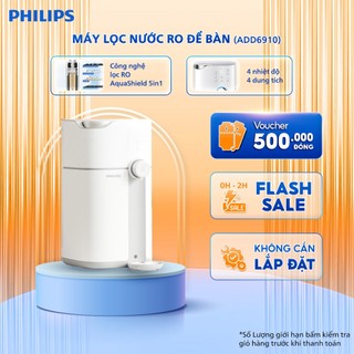 [HÀNG CHÍNH HÃNG] Máy lọc nước RO để bàn Philips ADD6910 màu trắng, uống trực tiếp nhỏ gọn làm nóng 3s