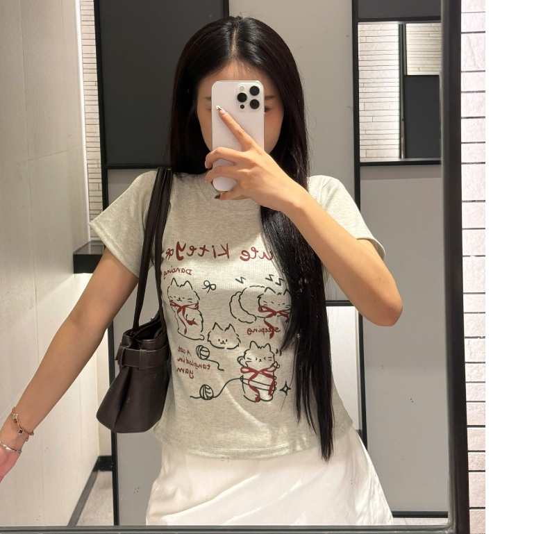เสื้อยืดผู้หญิงคิตตี้น่ารัก 5 สี pnbs สไตล์ baby tee แขนสั้น สวย เกาหลี hotgirl peonyb ss26 - ATH240