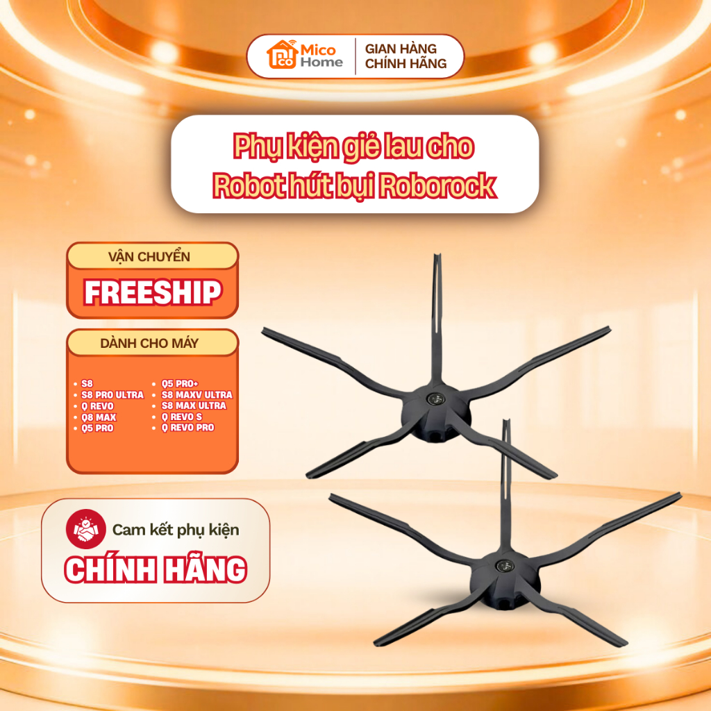 อุปกรณ์เสริมแปรงด้านข้างสําหรับเครื่องดูดฝุ่นหุ่นยนต์ Roborock - S8, S8 Pro Ultra, Q Revo, Q8 Max, Q