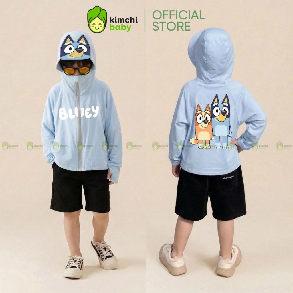KIMCHIBABY เสื้อกันแดดสําหรับเด็กผู้ชายผ้าไอซ์คูลคุณภาพสูงระบายความร้อนระบายอากาศป้องกันรังสียูวีลาย