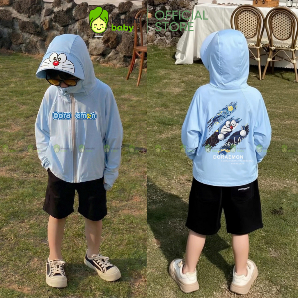 KIMCHIBABY เสื้อกันแดดสําหรับเด็กผู้ชายผ้าไอซ์คูลคุณภาพสูงระบายความร้อนระบายอากาศป้องกันรังสียูวีลาย