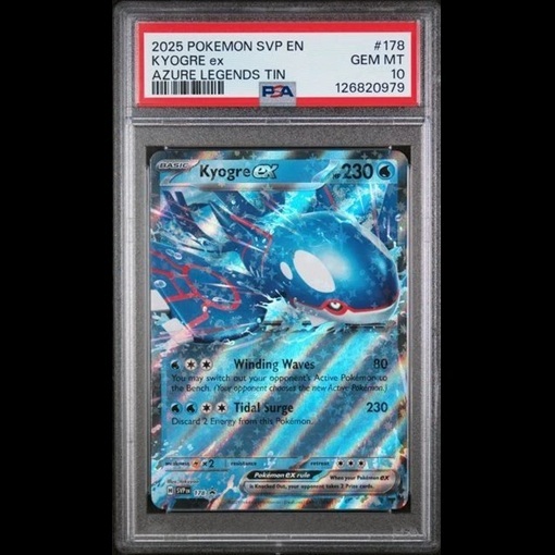 PSA10 การ์ด Gem Mint Pokemon ตํานานภาษาอังกฤษ Kyogre ex 178 Sv Scarlet และ Violet โปรโมชั่น d79 48