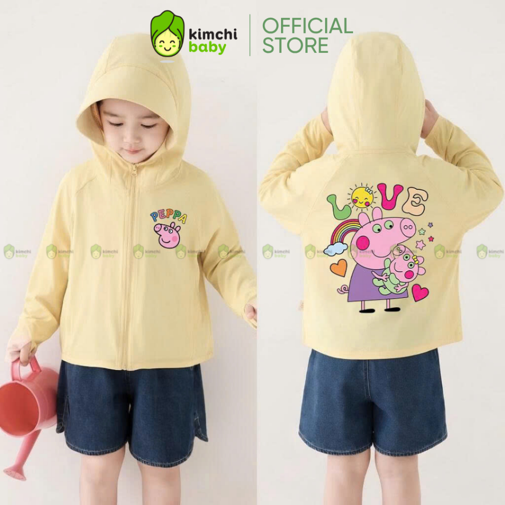 KIMCHIBABY เสื้อกันแดดสําหรับเด็กผู้หญิงผ้าไอซ์คูลคุณภาพสูงระบายอากาศระบายความร้อนป้องกันรังสียูวีลา