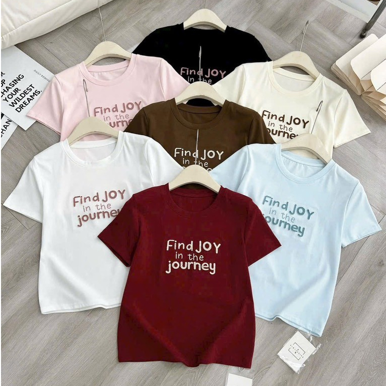 HV - Find Yoy QC ปักเสื้อยืดขนาดกลาง 7 สี
