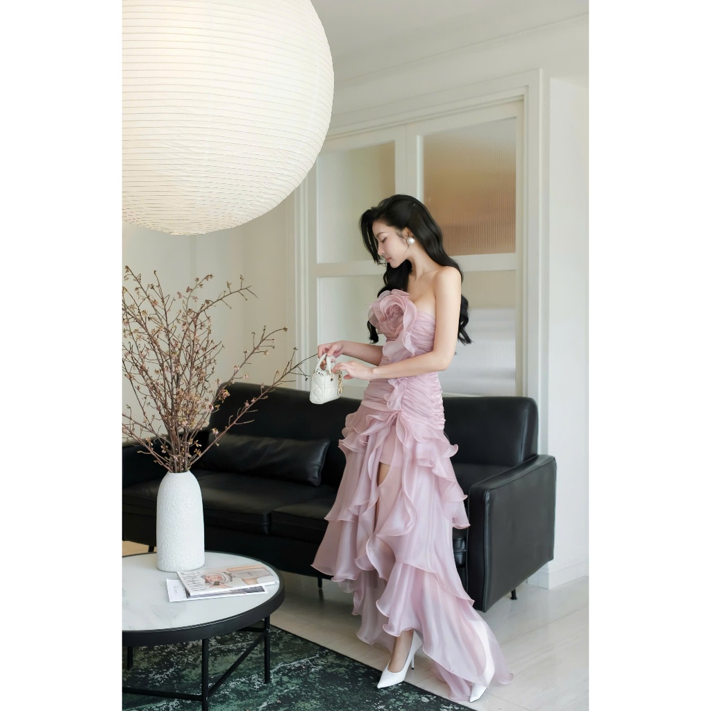 TranAli ชุดเดรสคัพบิดลายดอกไม้ Pearl Ali Fashion Design รูปที่ 3