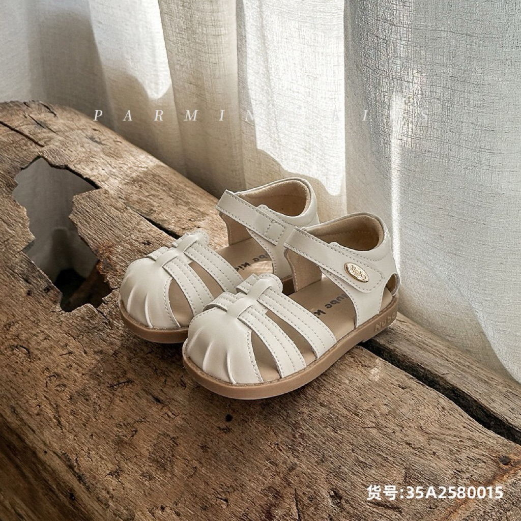 (Ord QC) รองเท้าหัดเดิน Nubekids หนังแท้สําหรับเด็กผู้หญิง รองเท้าแตะพื้นนุ่มเรียบง่าย