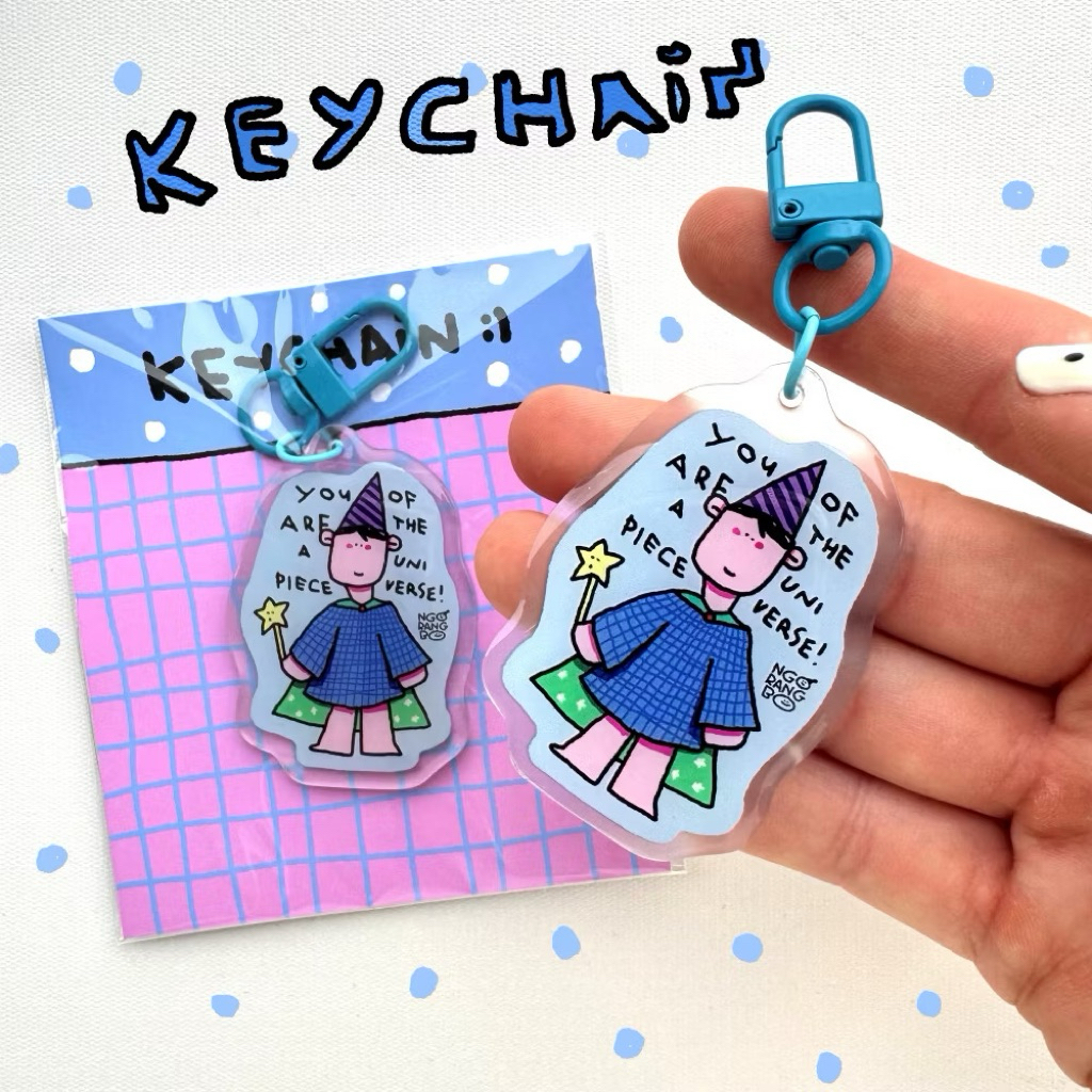 GREEN BOY WEARING A HAT - พวงกุญแจ MESSAGE A NORMAL SHOP GIFT