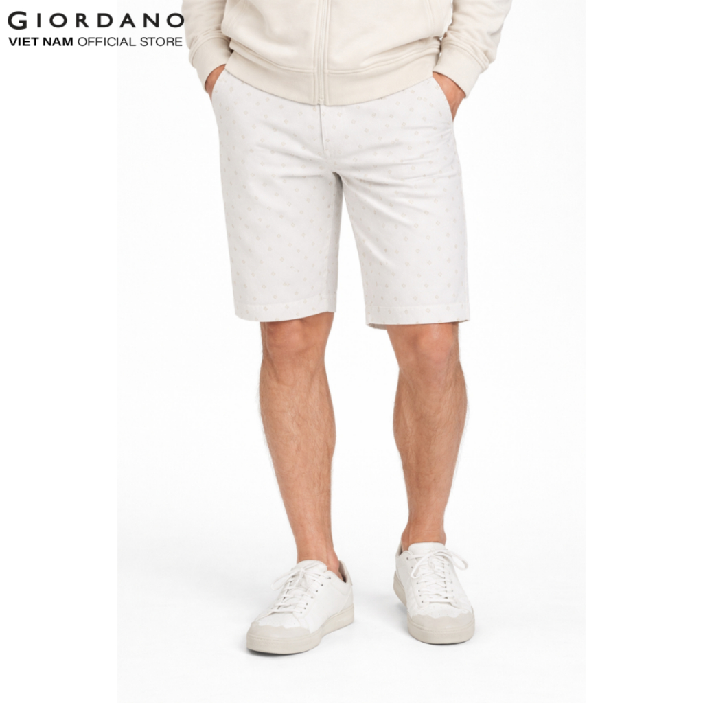 GIORDANO กางเกงขาสั้นผู้ชายลายสีกากี 01105231
