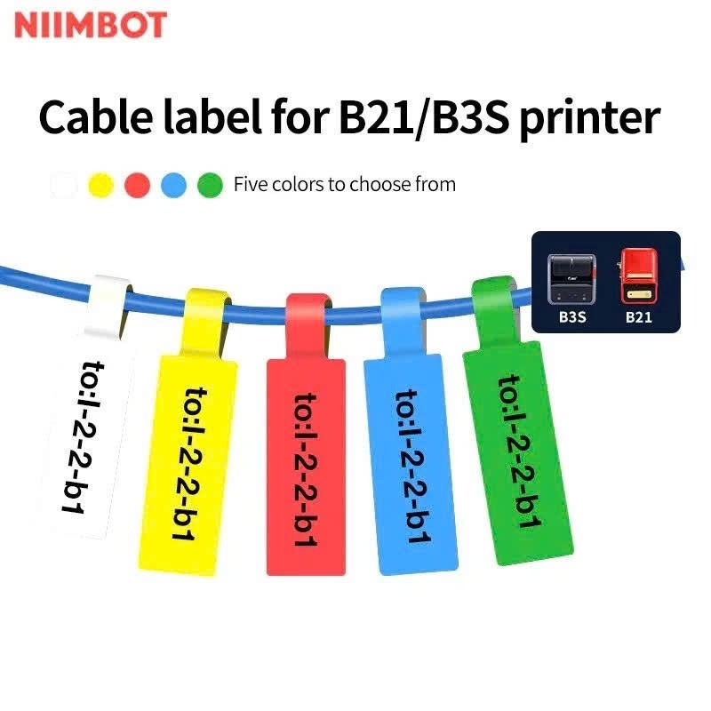 ป้ายพิมพ์สายเคเบิลสําหรับเครื่องพิมพ์ NIIMBOT B1/B21/B21Pro/B31/B3S