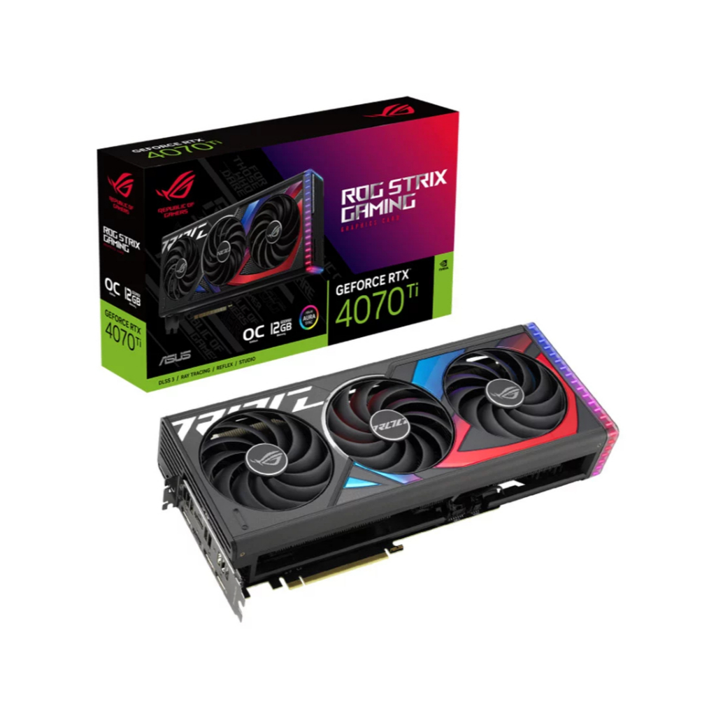 Asus ROG Strix 4070 Ti 12GB OC EDITION GDDR6X VGA การ์ดผลิตภัณฑ์ที่สวยงาม (ไม่มีกล่อง)