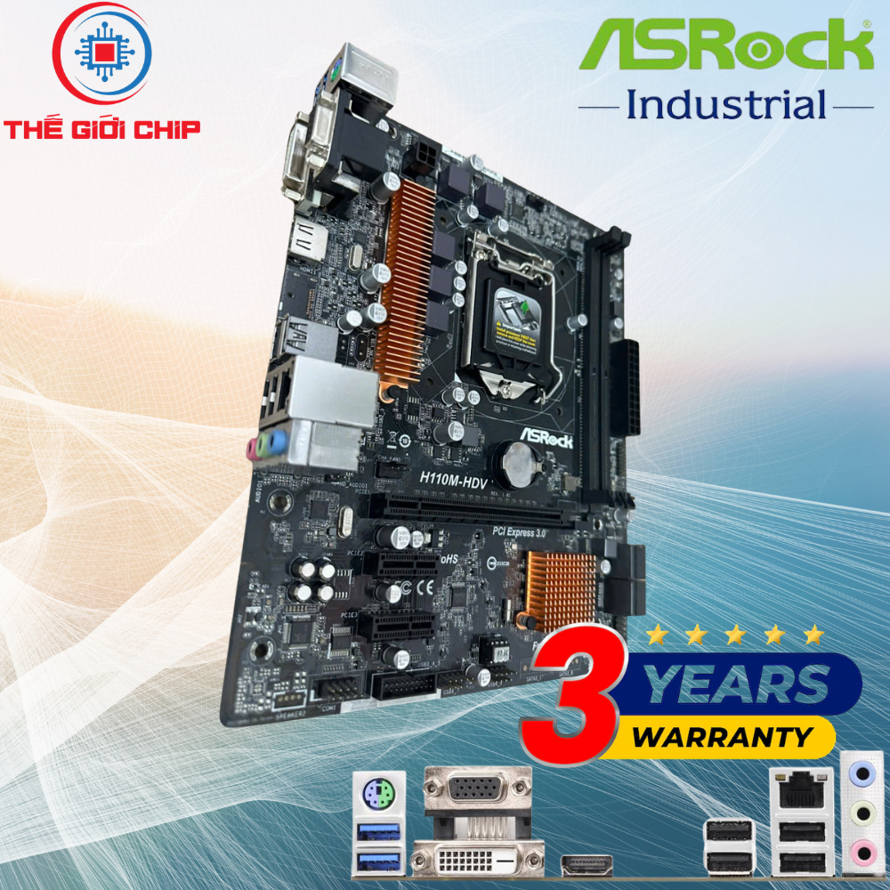 เมนบอร์ด Asrock H110M-HDV R3.0 (Micro-ATX 1151 DDR4) ฉันเหมือนใหม่ 36 เดือนโดยซัพพลายเออร์