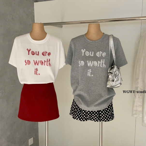 WGWE• เสื้อยืดปัก 8919 wgwe สุดน่ารัก QC size SM