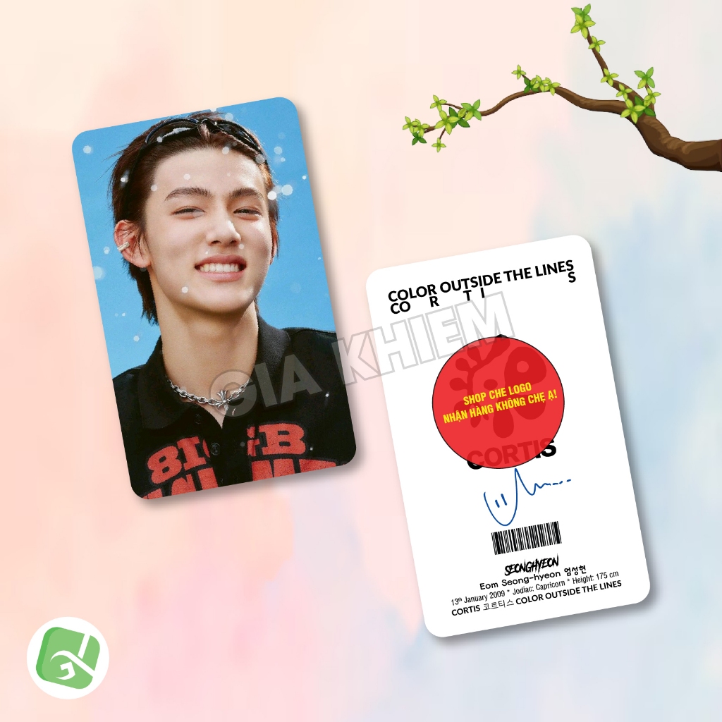 Photocard Seonghyeon (P1) Eom Seong-hyeon moms Cortis hipie สีนอก The Lines - ขนาด 5.5x9 ซม.