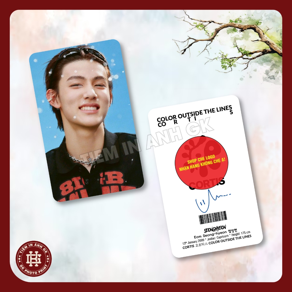 Photocard Seonghyeon (P1) Eom Seong-hyeon moms Cortis hipie สีนอก The Lines - ขนาด 5.5x9 ซม.